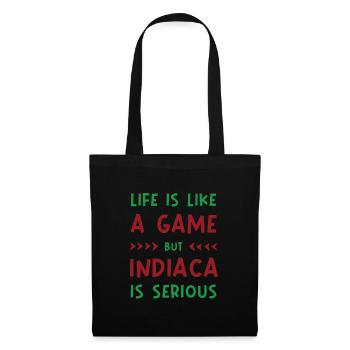 Life is like a game but Indiaca is serious - Stoffbeutel - Schwarz - Vorne