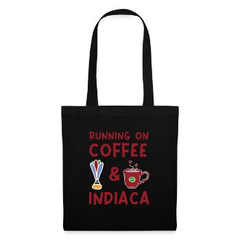 Running on coffee and Indiaca, sports design - Stoffbeutel - Schwarz - Vorne