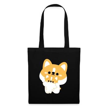 Corgi Couple - Sac en tissu - noir - Devant