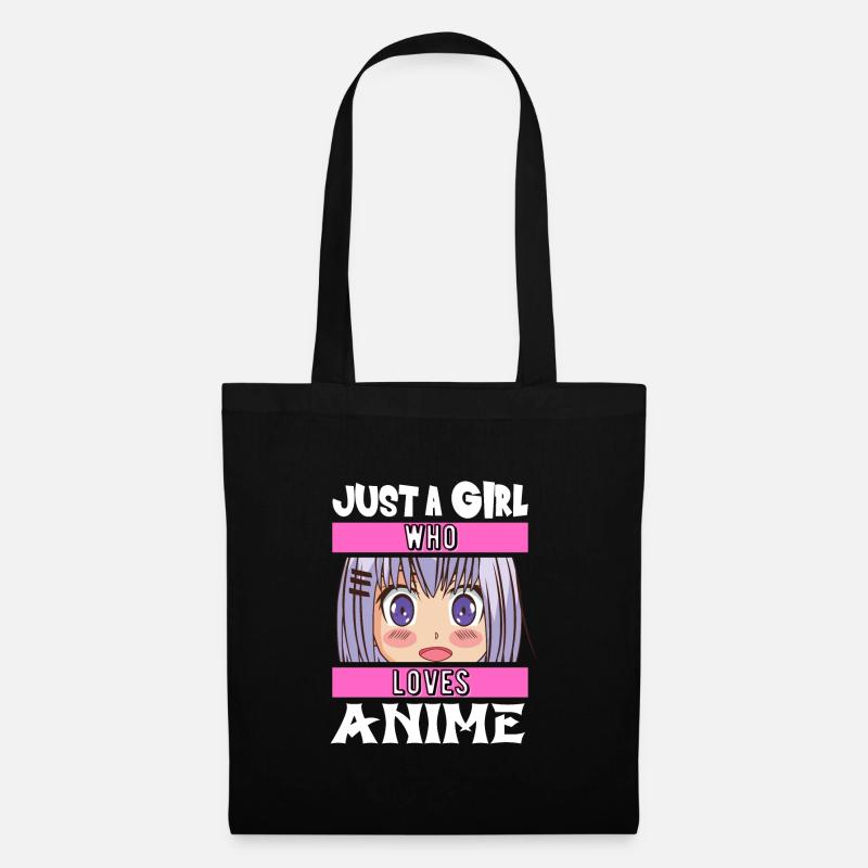 Nur ein Mädchen das Anime und Manga Comics liebt - Stoffbeutel - Schwarz