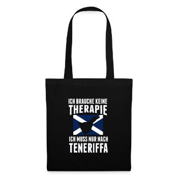 Therapie Teneriffa Reise Urlaub Spruch Erholung - Stoffbeutel - Schwarz - Vorne