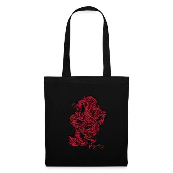 Red Dragon Japanese Chinese Gift Kanji Art - Stoffbeutel - Schwarz - Vorne