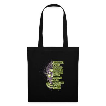 Méditation Citation bouddhisme Bouddha inspirant - Sac en tissu - noir - Devant