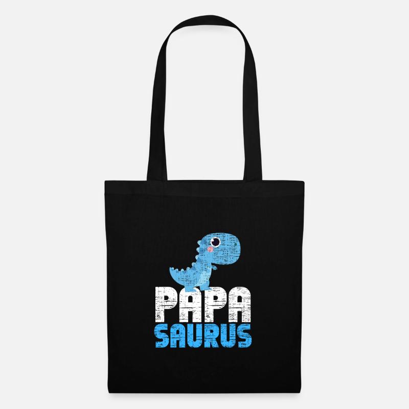 Papasaurus Dinosaurier Rex Papa Saurus Dad Dino - Stoffbeutel - Schwarz