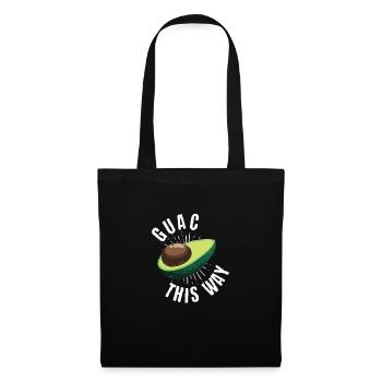 Guac This Way Humor Avocado Fruit Food - Tote Bag - black - Front