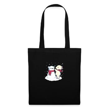 Cute Polar Bear Animal Pet With Snow Man Gift - Tote Bag - black - Front