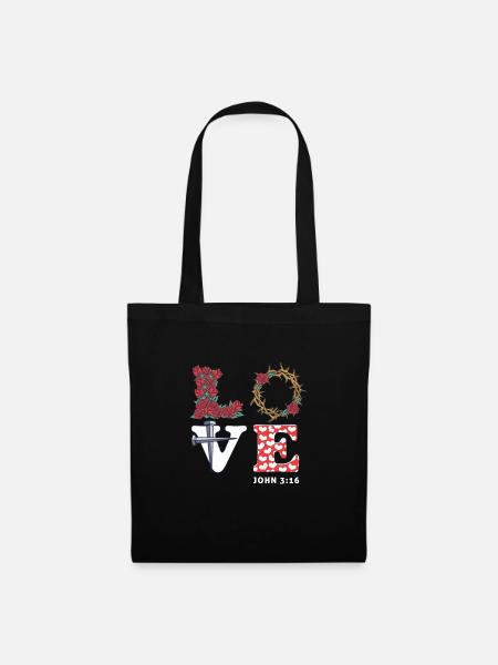 Pfingsttag Liebe Johannes 3:16 Christian Faith Gif - Stoffbeutel - Schwarz