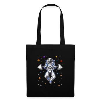 Astronauten-Fitness-Kniebeugen - Stoffbeutel - Schwarz - Vorne