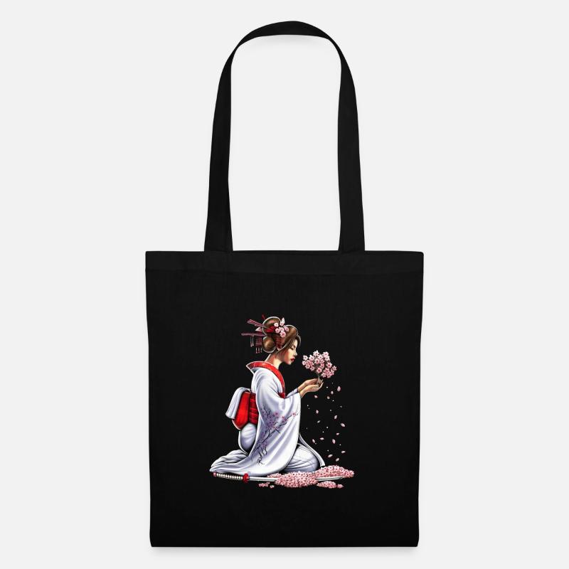 Japanisches Samurai-Mädchen - Stoffbeutel - Schwarz