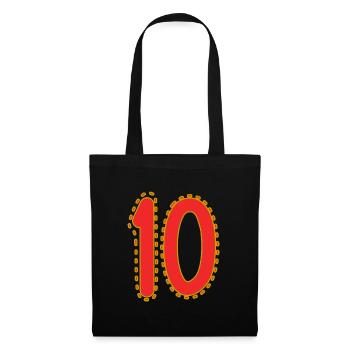 10. 10 ANS. 10e ANNIVERSAIRE. ANNIVERSAIRE 10 ANS. - Sac en tissu - noir - Devant