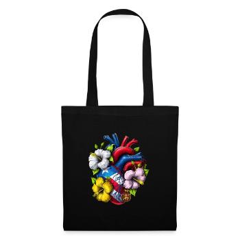 Porto Rico Boricua Coeur - Sac en tissu - noir - Devant