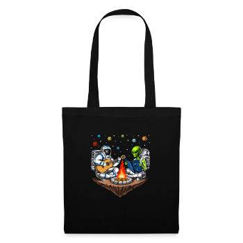 Space Astronaut Alien Camping - Tote Bag - black - Front