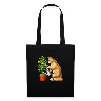 Plantes d’arrosage pour chats - Sac en tissu - noir - Devant