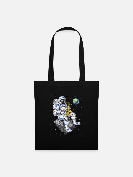 Astronaut Saxophon Spieler - Stoffbeutel - Schwarz