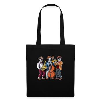 Musiciens de jazz squelettes - Sac en tissu - noir - Devant