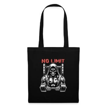 No Limit Workout Bodybuilding Skull with Dumbbell - Tote Bag - black - Front
