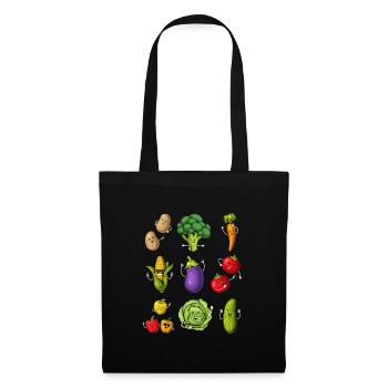 Drôles de légumes - Sac en tissu - noir - Devant