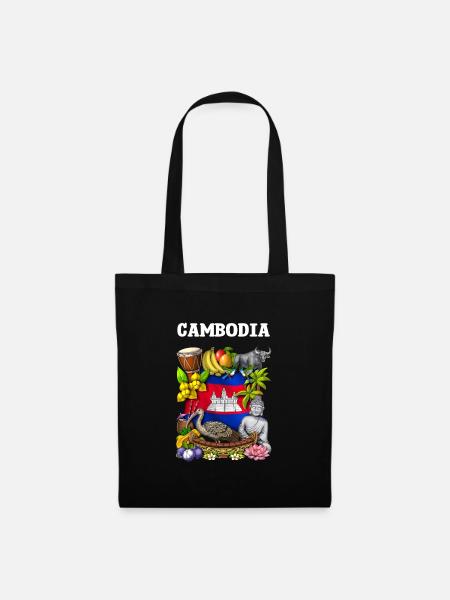 Kambodscha - Stoffbeutel - Schwarz