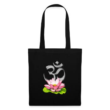 Symbole Om Fleur De Lotus - Sac en tissu - noir - Devant