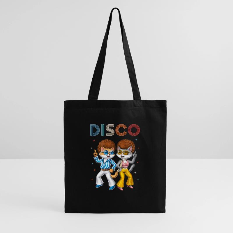 Disco-Katzen Stoffbeutel