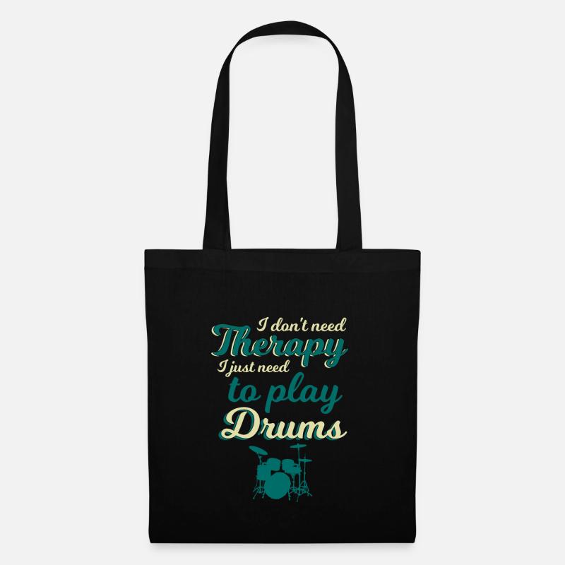 Drums Schlagzeug Drummer Trommel Geschenk - Stoffbeutel - Schwarz