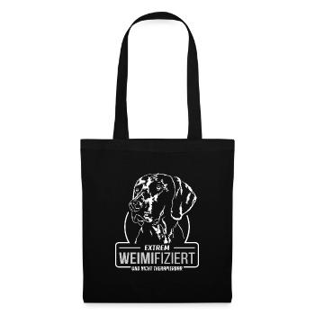 WEIMIFIZIERT Weimaraner Hunde Spruch Wilsigns - Stoffbeutel - Schwarz - Vorne