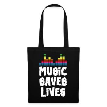 Music Saves Lives - Stoffbeutel - Schwarz - Vorne