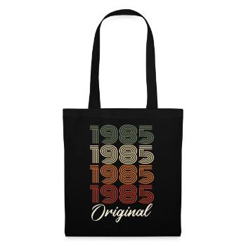 1985 Original Vintage Geburtstagsgeschenk 1985 - Stoffbeutel - Schwarz - Vorne