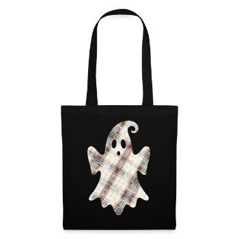 Cute Ghost Scotland Ghost Tartan Halloween - Tote Bag - black - Front