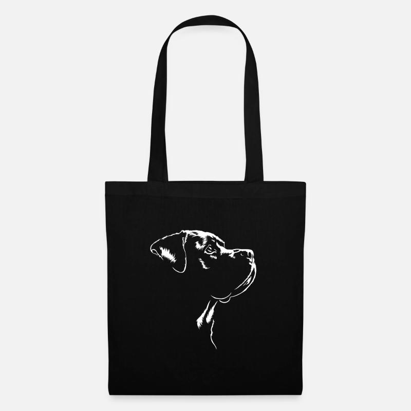 Rottweiler Silhouette Hunde Hund Rottie Wilsigns - Stoffbeutel - Schwarz