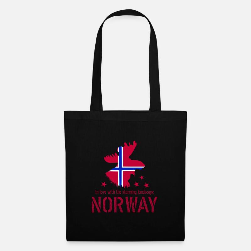 Norwegen Elch norge - Stoffbeutel - Schwarz