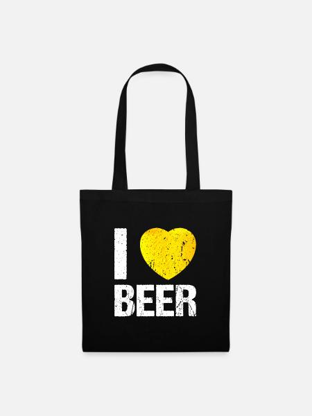 I love Beer Bier - Stoffbeutel - Schwarz
