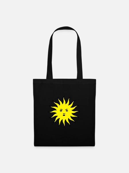 Sonne - sun - Stoffbeutel - Schwarz