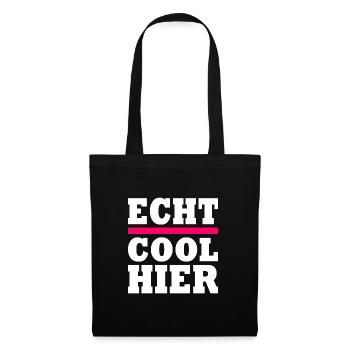 Echt cool hier - Stoffbeutel - Schwarz - Vorne