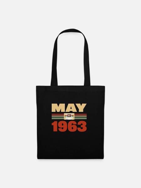 60. Geburtstag Mai Jahrgang 1963 Geschenkidee - Stoffbeutel - Schwarz