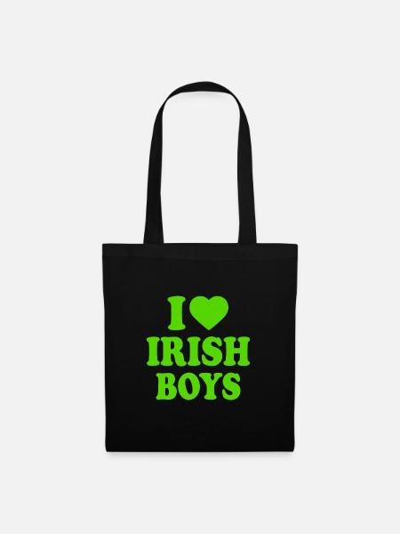 I love irish boys - Stoffbeutel - Schwarz