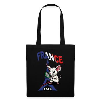JEUX FRANCE A PARIS EN 2024 - HUMOUR RAT TENNIS - Sac en tissu - noir - Devant