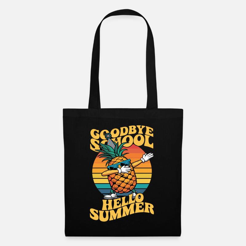 Goodbye School Hello Summer Ananas - Stoffbeutel - Schwarz