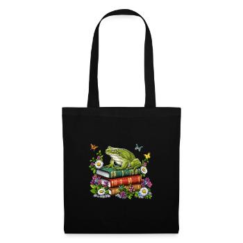 Grenouille cottagecore - Sac en tissu - noir - Devant
