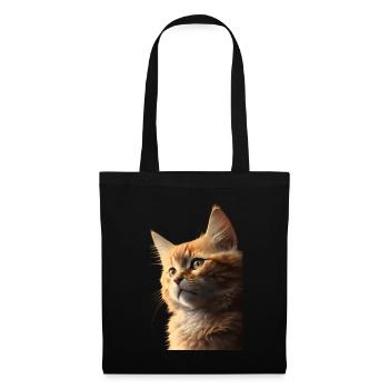 Chat mignon - Sac en tissu - noir - Devant