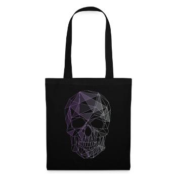 skull purple gothic aesthetic wave low poly - Tote Bag - black - Front