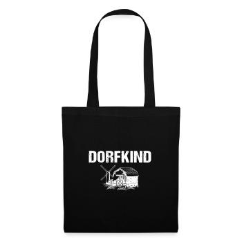 Dorfkind Bauernhof Landleben Dorf - Stoffbeutel - Schwarz - Vorne