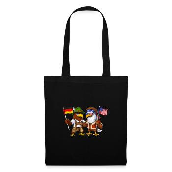 Aigle allemand Pygargue à tête blanche américain - Sac en tissu - noir - Devant