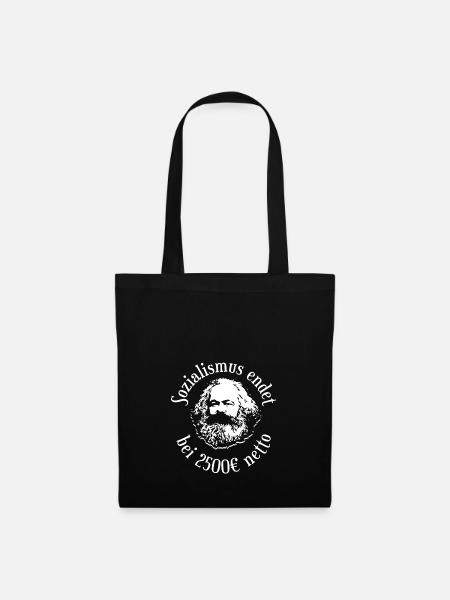 Karl Marx Sozialismus Geschenk linke Propaganda - Stoffbeutel - Schwarz