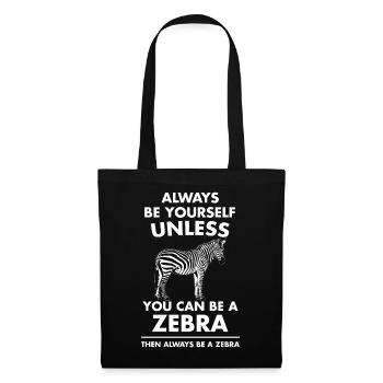 zèbre - Sac en tissu - noir - Devant