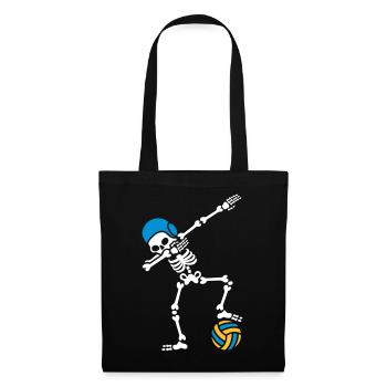 DAB DABBING Skelett Wasserball Halloween - Stoffbeutel - Schwarz - Vorne