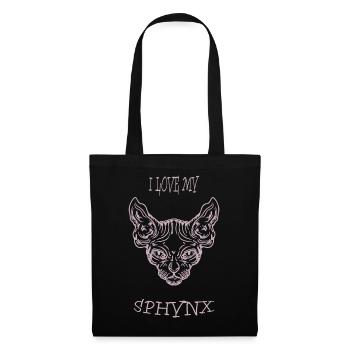 Nacktkatze Sphynx Katze - Stoffbeutel - Schwarz - Vorne