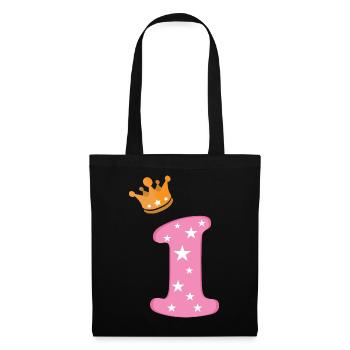 Birthday Girl Crown Pink Number One Star - Tote Bag - black - Front
