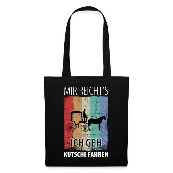 Kutscher Kutsche Pferdekutscher Kutschieren - Stoffbeutel - Schwarz - Vorne