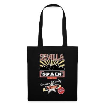 Séville Espagne City Skyline Vintage Rétro - Sac en tissu - noir - Devant